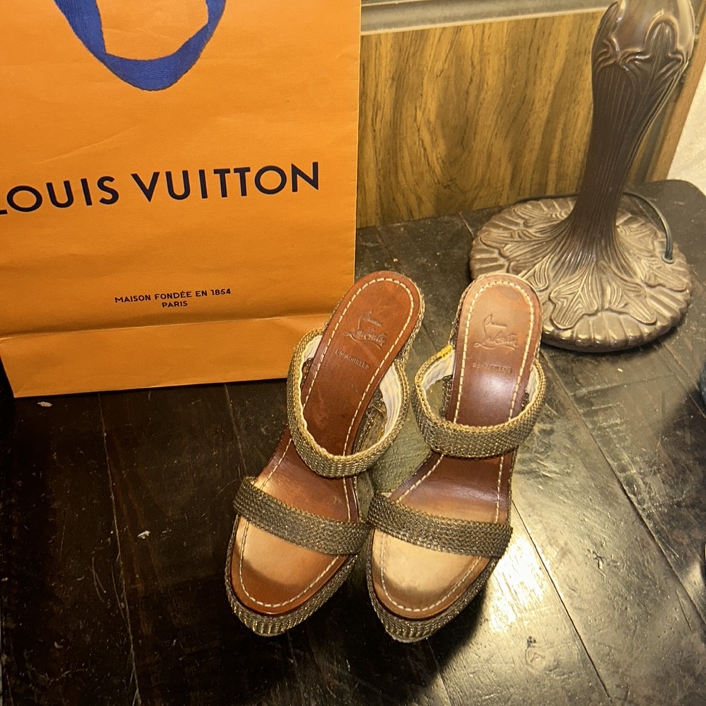 LOUIS VUITTON CADENA WEDGE ESPADRILLES SANDALS - Picture 11 of 15
